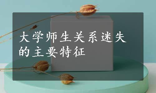 大学师生关系迷失的主要特征