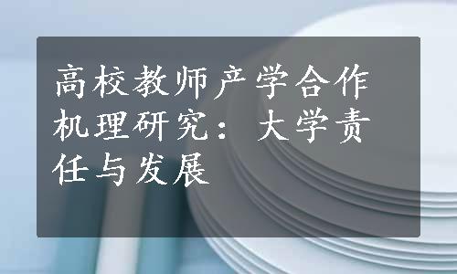 高校教师产学合作机理研究：大学责任与发展