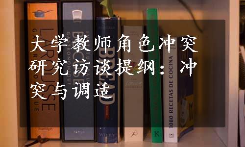 大学教师角色冲突研究访谈提纲：冲突与调适