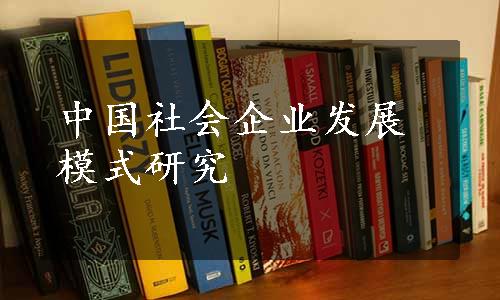 中国社会企业发展模式研究