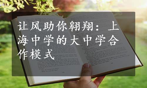 让风助你翱翔：上海中学的大中学合作模式