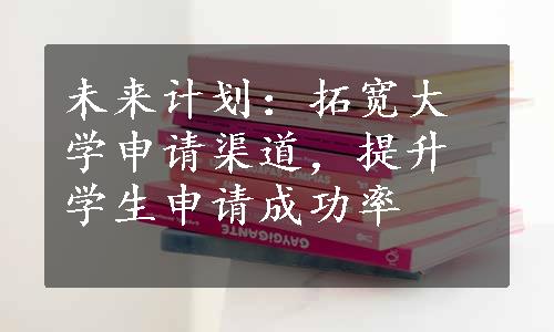 未来计划：拓宽大学申请渠道，提升学生申请成功率