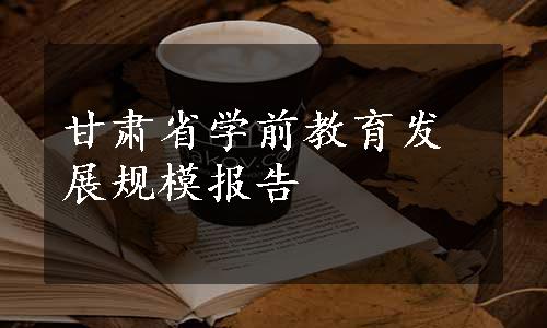 甘肃省学前教育发展规模报告