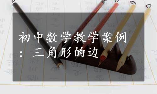 初中数学教学案例：三角形的边