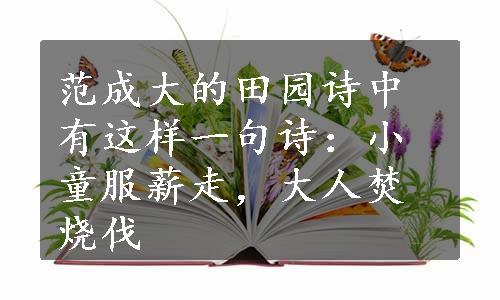 范成大的田园诗中有这样一句诗：小童服薪走，大人焚烧伐