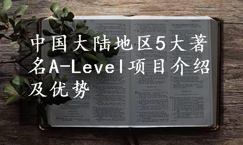 中国大陆地区5大著名A-Level项目介绍及优势