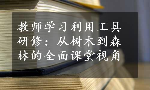 教师学习利用工具研修：从树木到森林的全面课堂视角