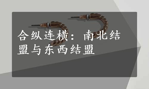 合纵连横：南北结盟与东西结盟