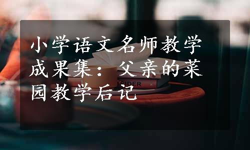 小学语文名师教学成果集：父亲的菜园教学后记