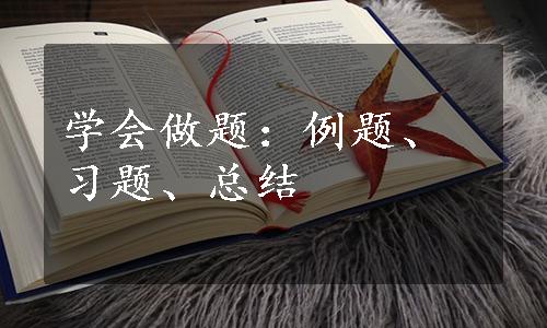 学会做题：例题、习题、总结