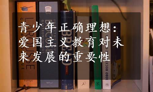 青少年正确理想：爱国主义教育对未来发展的重要性