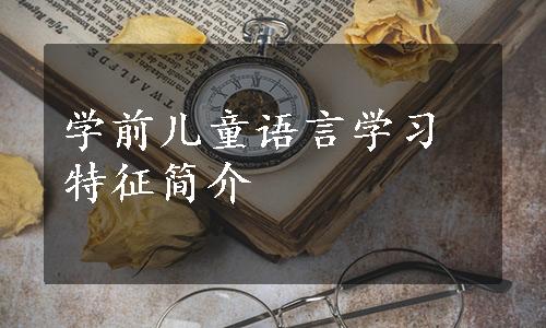 学前儿童语言学习特征简介