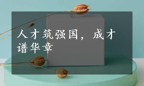 人才筑强国，成才谱华章