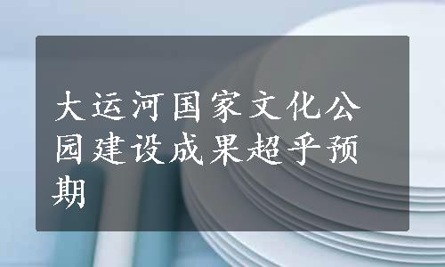 大运河国家文化公园建设成果超乎预期
