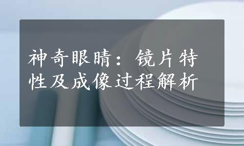 神奇眼睛：镜片特性及成像过程解析