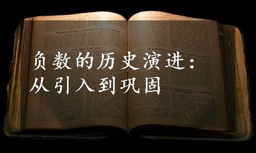 负数的历史演进：从引入到巩固