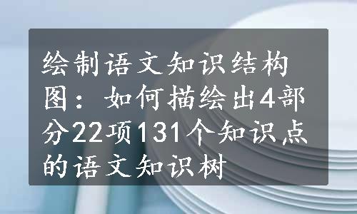 绘制语文知识结构图：如何描绘出4部分22项131个知识点的语文知识树