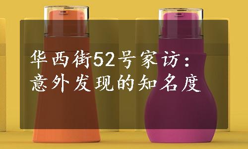 华西街52号家访：意外发现的知名度