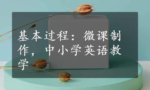 基本过程：微课制作，中小学英语教学