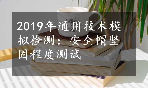 2019年通用技术模拟检测：安全帽坚固程度测试