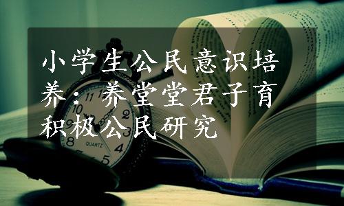 小学生公民意识培养：养堂堂君子育积极公民研究