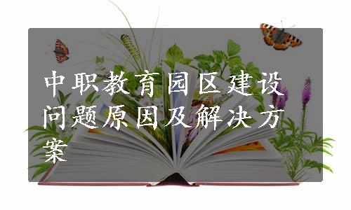 中职教育园区建设问题原因及解决方案