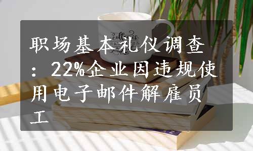 职场基本礼仪调查：22%企业因违规使用电子邮件解雇员工