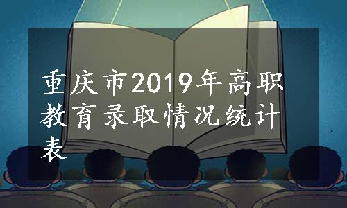 重庆市2019年高职教育录取情况统计表