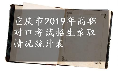 重庆市2019年高职对口考试招生录取情况统计表