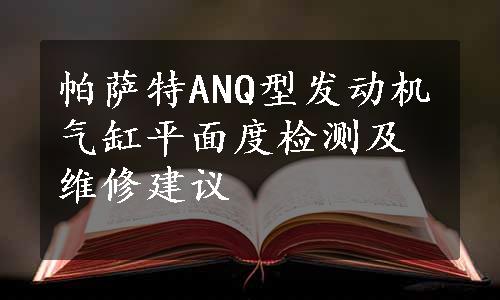 帕萨特ANQ型发动机气缸平面度检测及维修建议