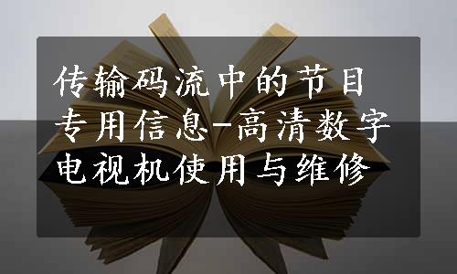 传输码流中的节目专用信息-高清数字电视机使用与维修