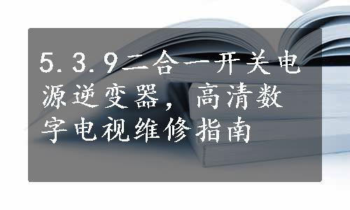 5.3.9二合一开关电源逆变器，高清数字电视维修指南