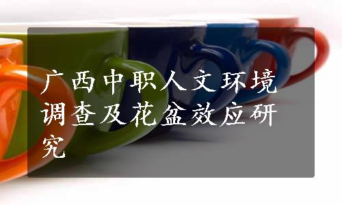 广西中职人文环境调查及花盆效应研究