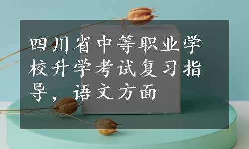 四川省中等职业学校升学考试复习指导，语文方面