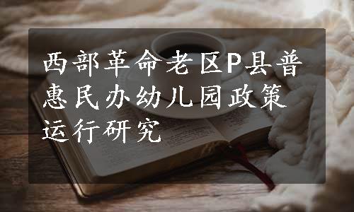 西部革命老区P县普惠民办幼儿园政策运行研究