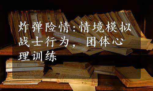 炸弹险情:情境模拟战士行为，团体心理训练