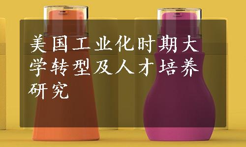 美国工业化时期大学转型及人才培养研究