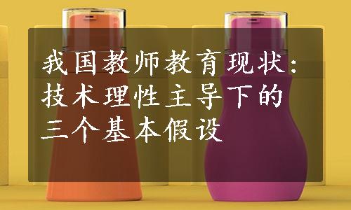 我国教师教育现状:技术理性主导下的三个基本假设