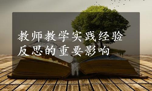 教师教学实践经验反思的重要影响