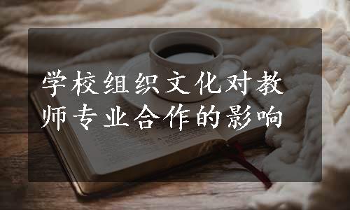 学校组织文化对教师专业合作的影响