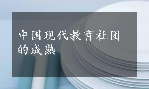 中国现代教育社团的成熟