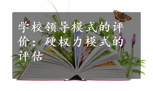 学校领导模式的评价：硬权力模式的评估