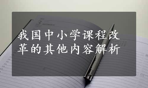 我国中小学课程改革的其他内容解析