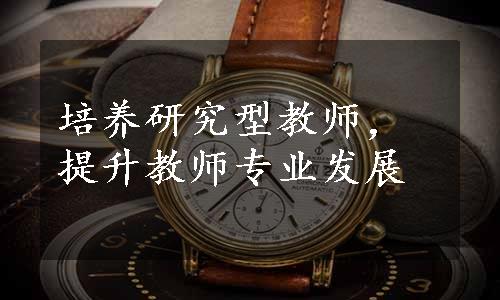 培养研究型教师，提升教师专业发展