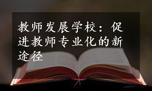 教师发展学校：促进教师专业化的新途径