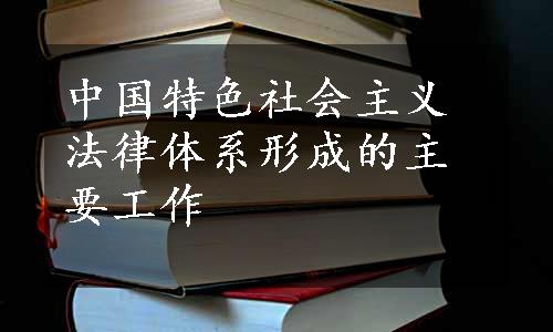 中国特色社会主义法律体系形成的主要工作