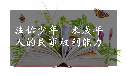 法佑少年—未成年人的民事权利能力