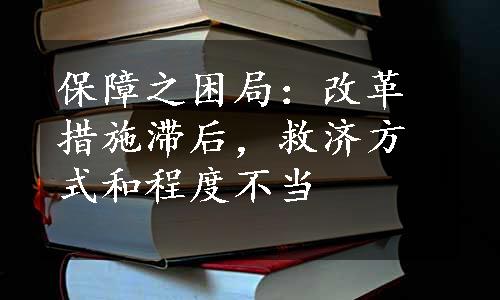 保障之困局：改革措施滞后，救济方式和程度不当