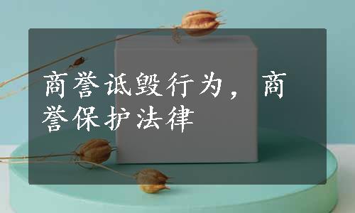 商誉诋毁行为，商誉保护法律