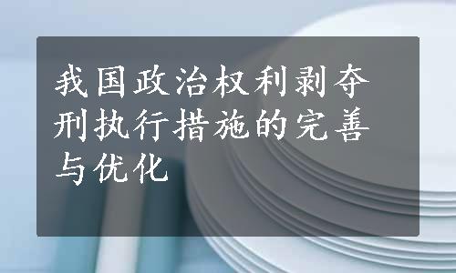 我国政治权利剥夺刑执行措施的完善与优化